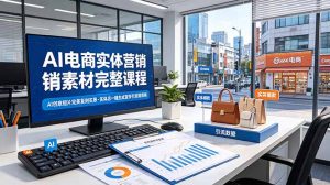 AI电商实体营销素材完整课程，AI创意短片完美复刻实景，实体店一键生成宣传引流短视频-琴书聊项目