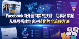 Facebook海外营销实战技能，助学员掌握从账号搭建到客户转化的全流程方法-琴书聊项目
