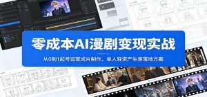 零成本AI漫剧变现实战：从0到1起号运营成片制作，单人轻资产生意落地方案-琴书聊项目