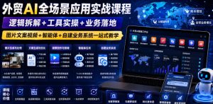 外贸AI全场景应用实战课程｜逻辑拆解+工具实操+业务落地，图片文案视频+智能体+自建业务系统一站式教学-琴书聊项目